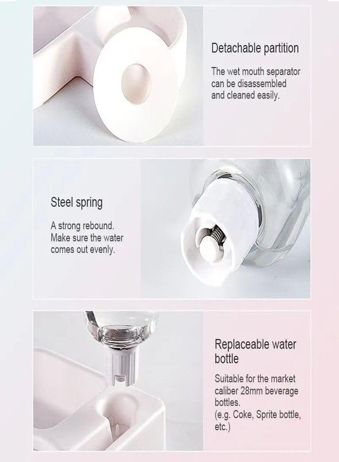 Envop Pet Bowl and Water Bowl Set Automatic Water Bottle for Dogs Cats Space Saving Damp Proof Design Love Shape Lightweight Material Multi-Purpose Food and Water Container White. - Image 3